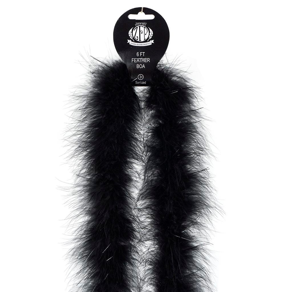 Marabou Boa with Lurex - Mediumweight  - Black/Black Lurex