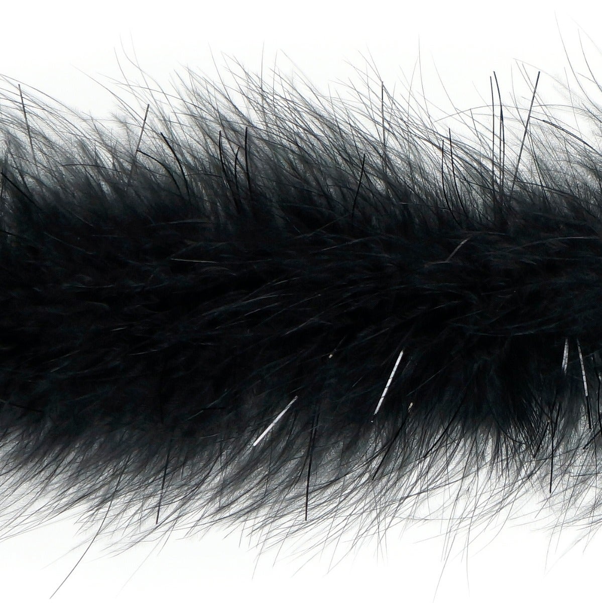 Marabou Boa with Lurex - Mediumweight  - Black/Black Lurex