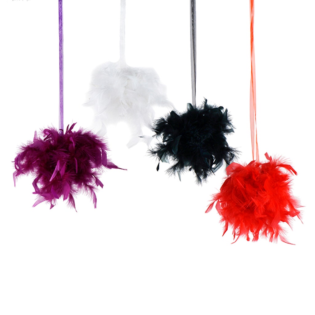 Chandelle Feather Pom Poms - Black - 6"