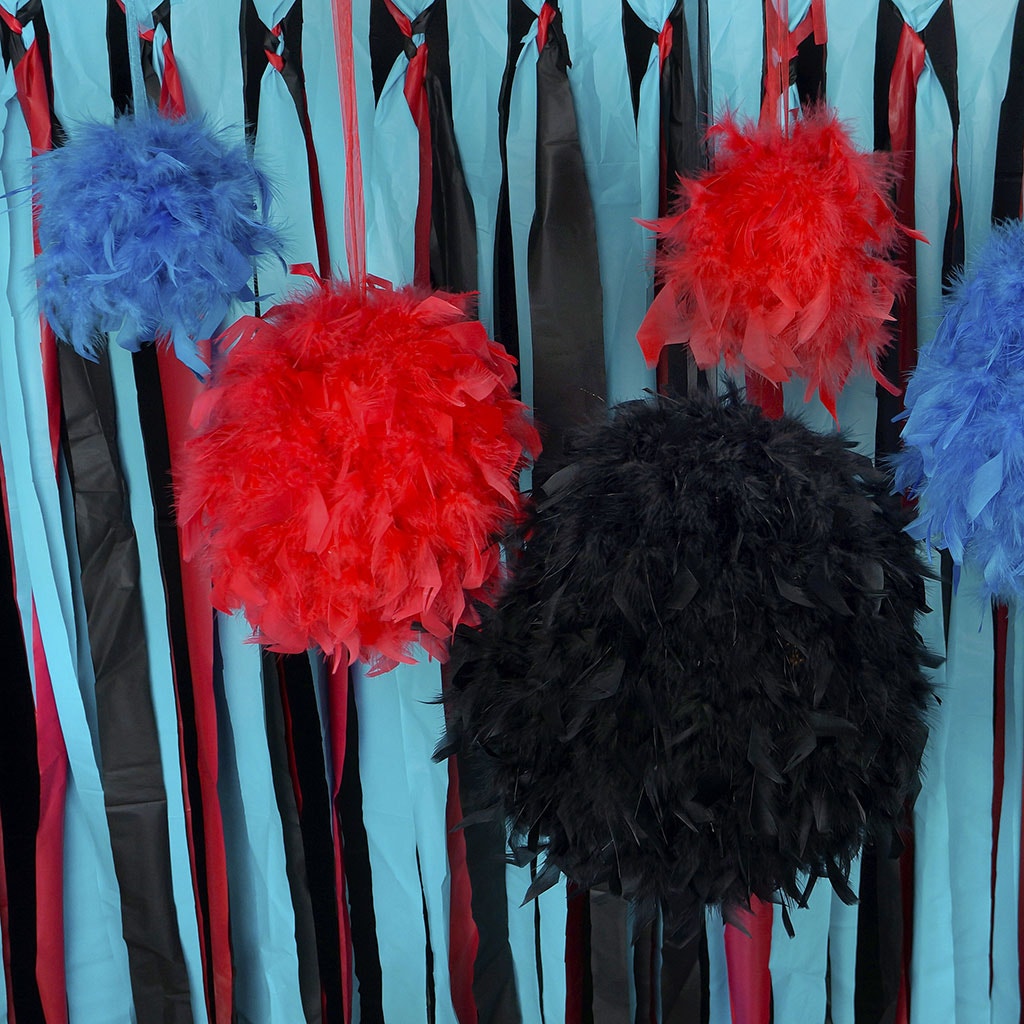 Chandelle Feather Pom Poms - Black