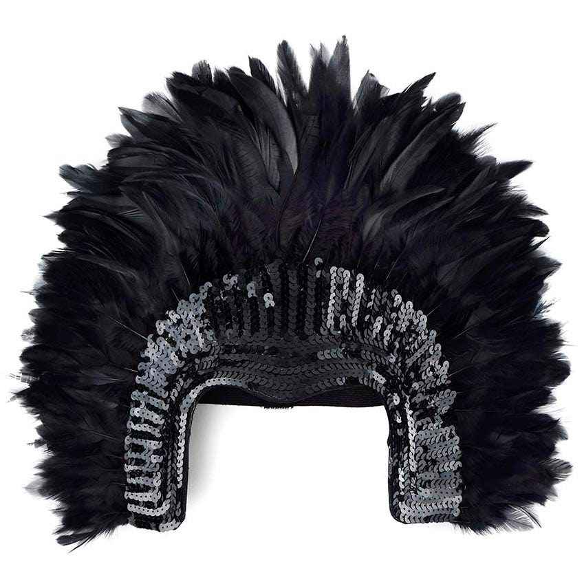 Black Feather Carnival Headdress