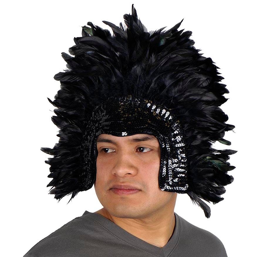 Black Feather Carnival Headdress