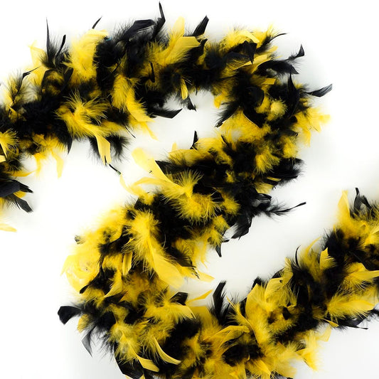 Chandelle Feather Boa - Lightweight - Black/Gold