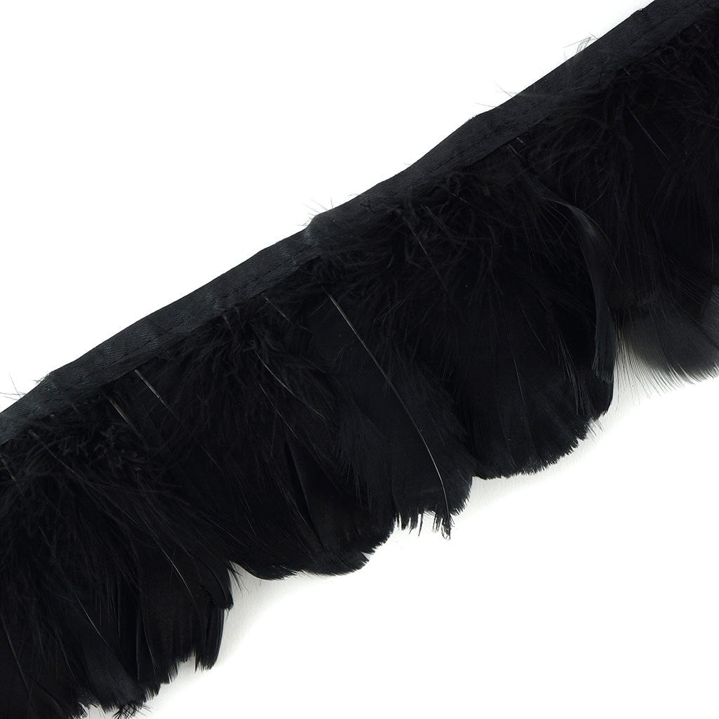 Goose Feather Fringe Trim - 5 Yards - Black