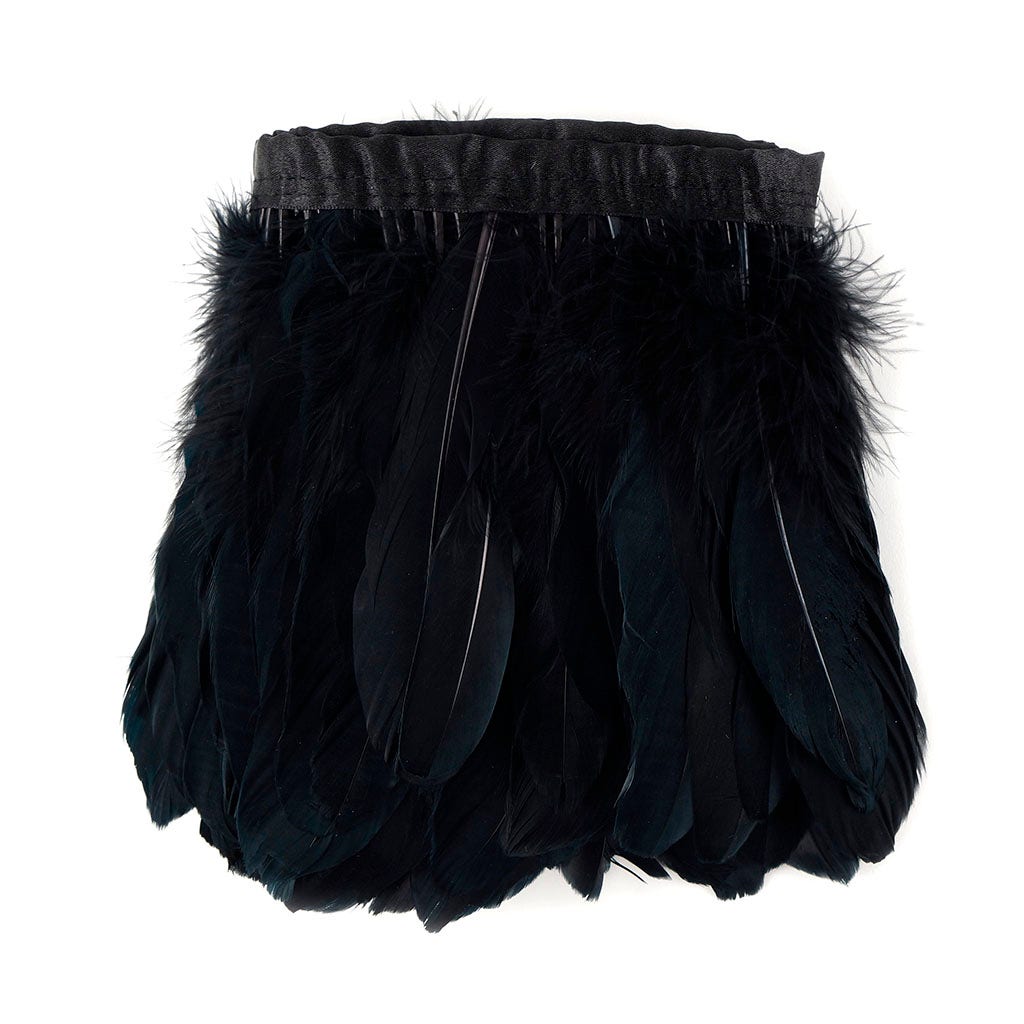 Parried Goose Pallet Feather Fringe - Black