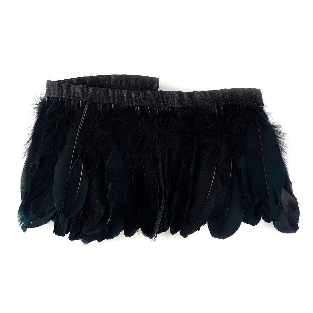 Parried Goose Pallet Feather Fringe - Black