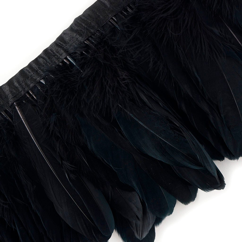 Parried Goose Pallet Feather Fringe - Black