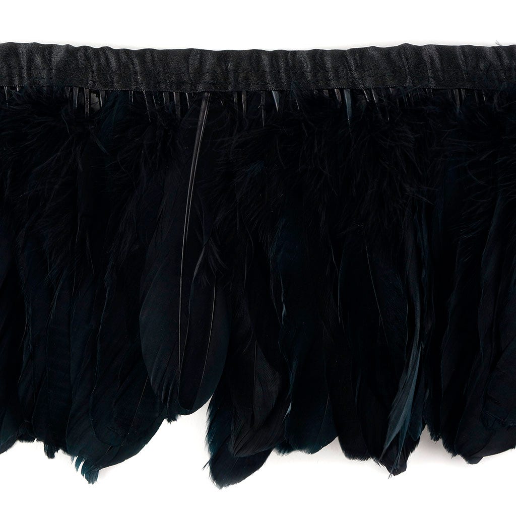 Parried Goose Pallet Feather Fringe - Black