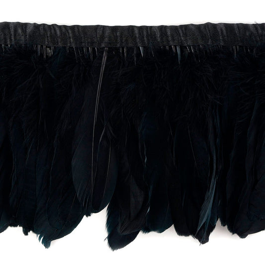 Parried Goose Pallet Feather Fringe - Black