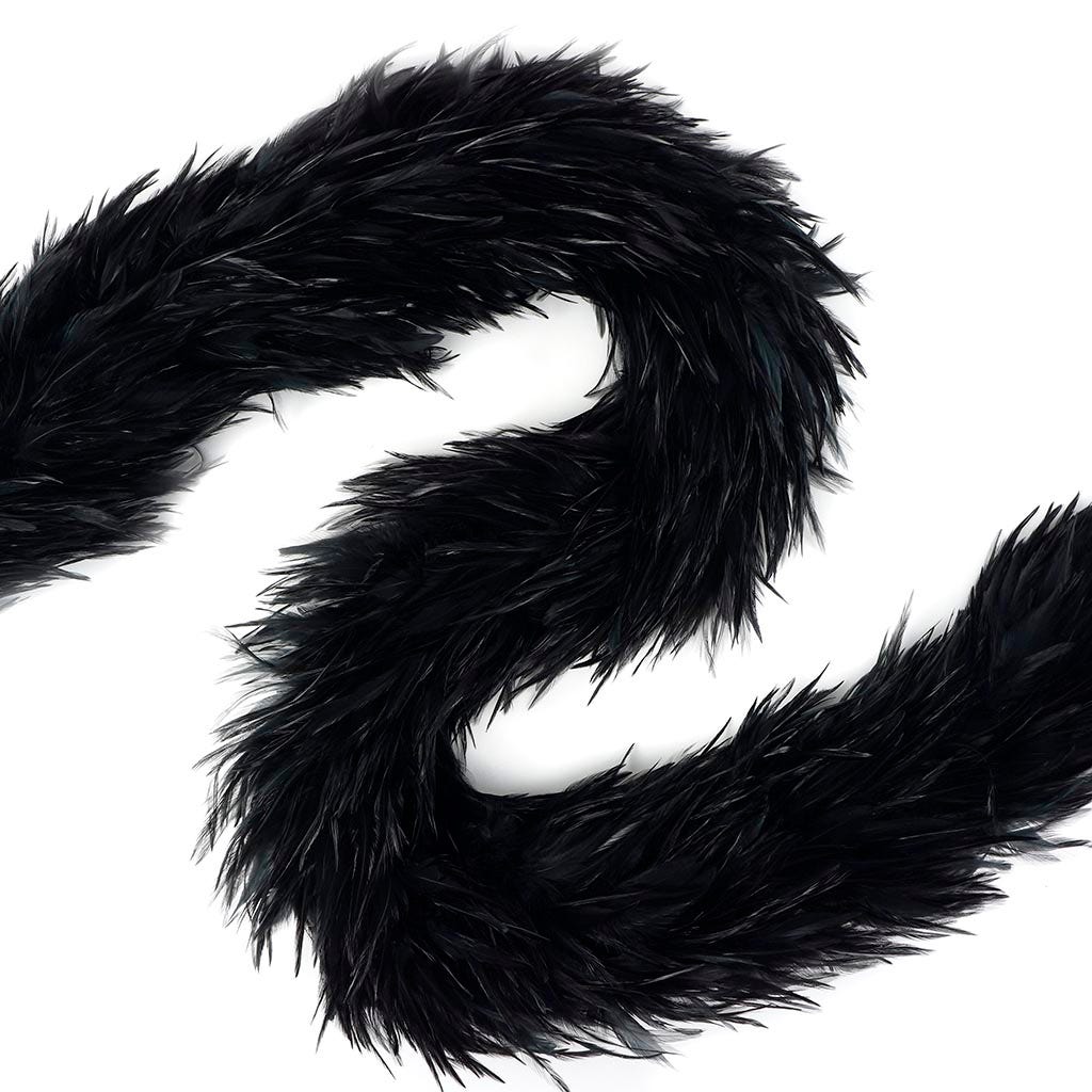 Rooster Hackle Boa Dyed - Black