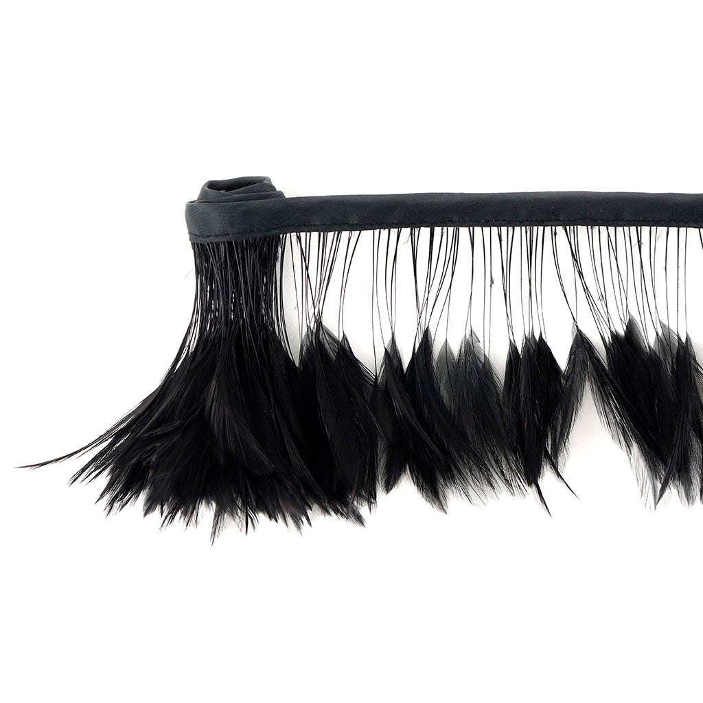 Stripped Hackle Feather Fringe - Black