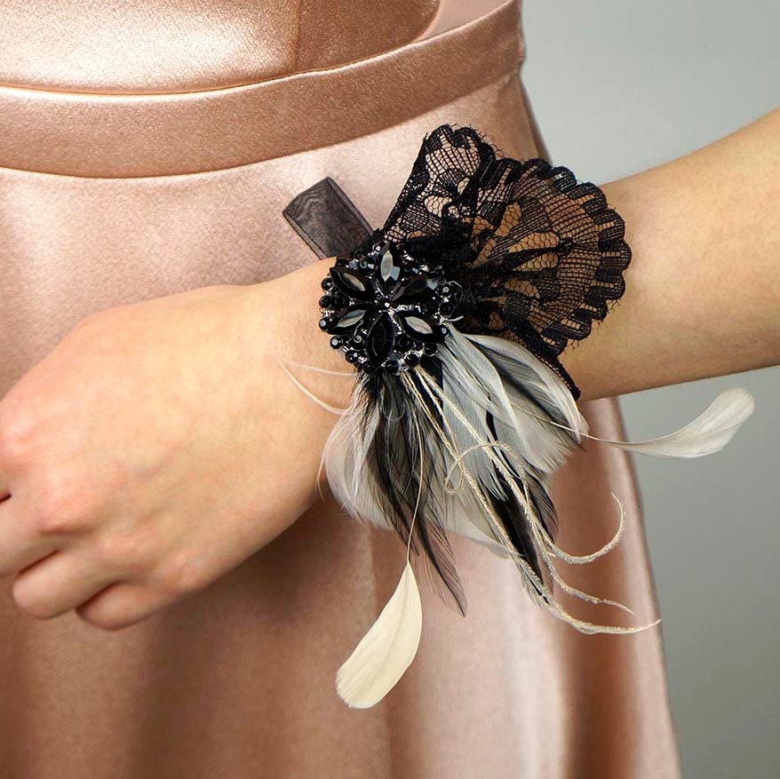 Feather Headband Embellishment w/Hackle/Stripped Coque