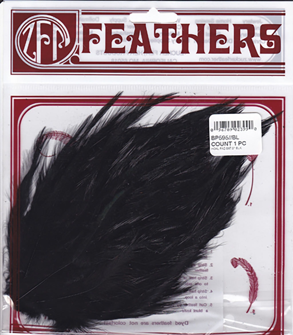 Hackle Feather Pad Dyed - Black