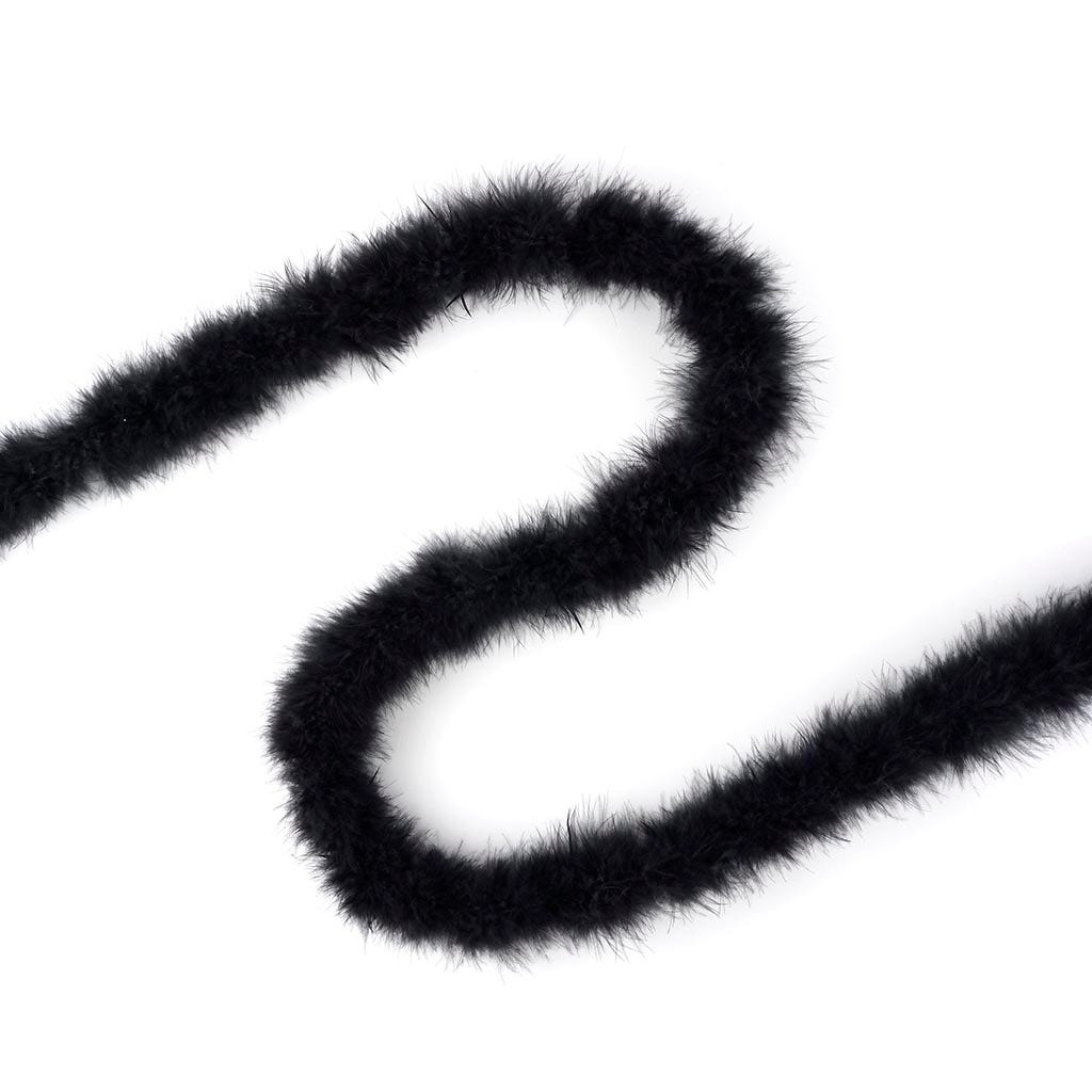 Thin Marabou Feather Boa - Black