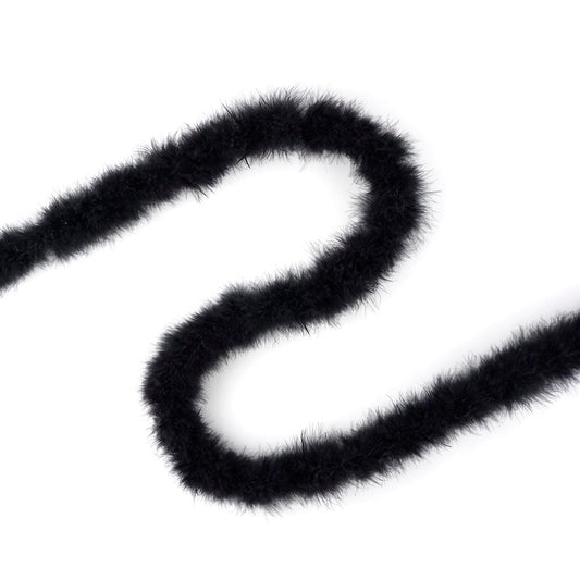 Thin Marabou Feather Boa - Black