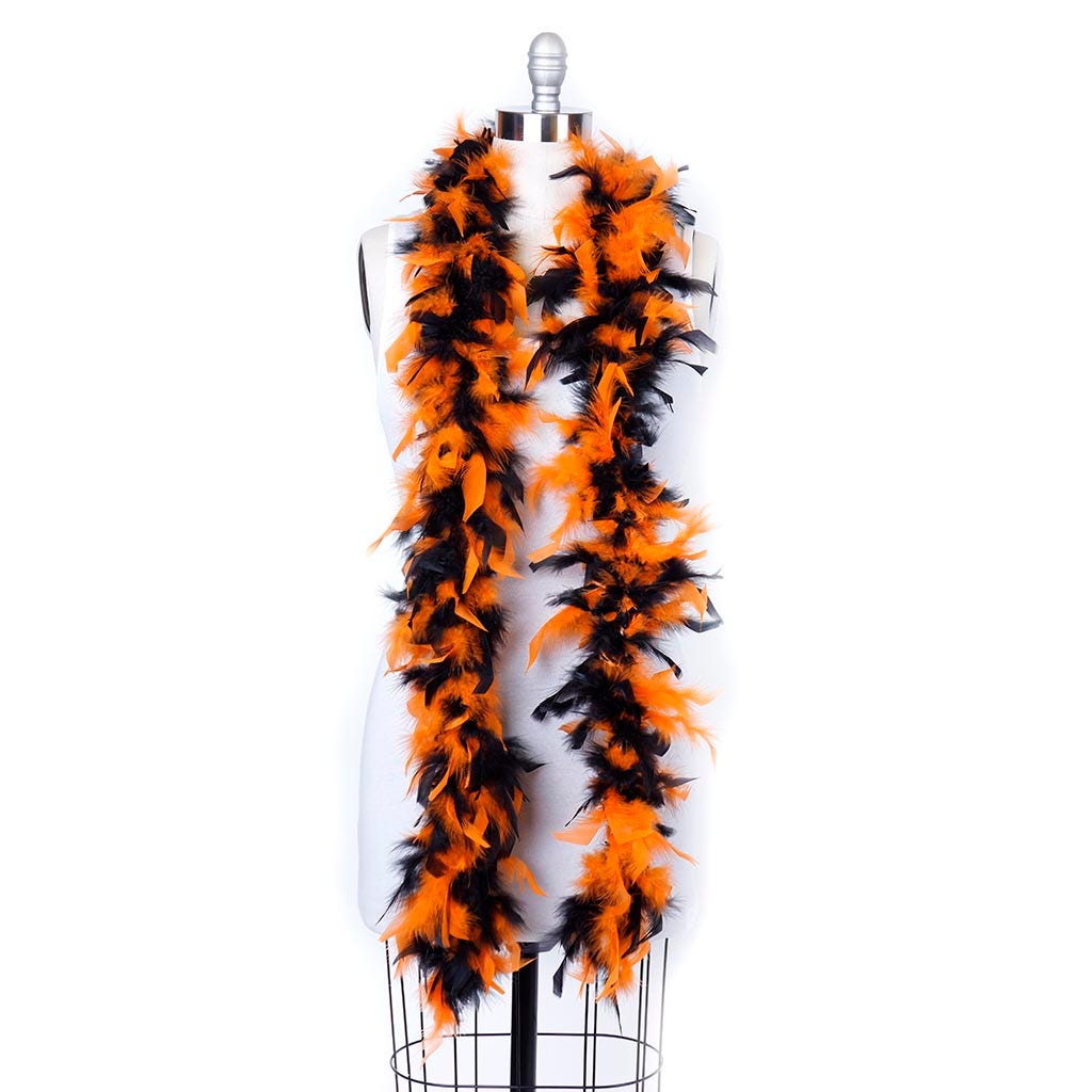 Chandelle Feather Boa - Lightweight Colors - Black/Orange