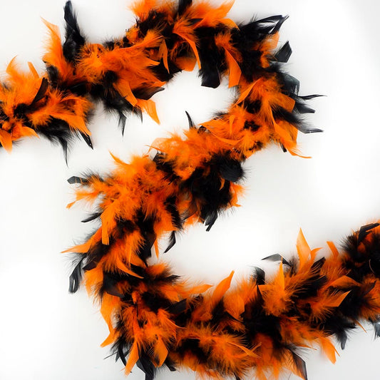Chandelle Feather Boa - Lightweight Colors - Black/Orange