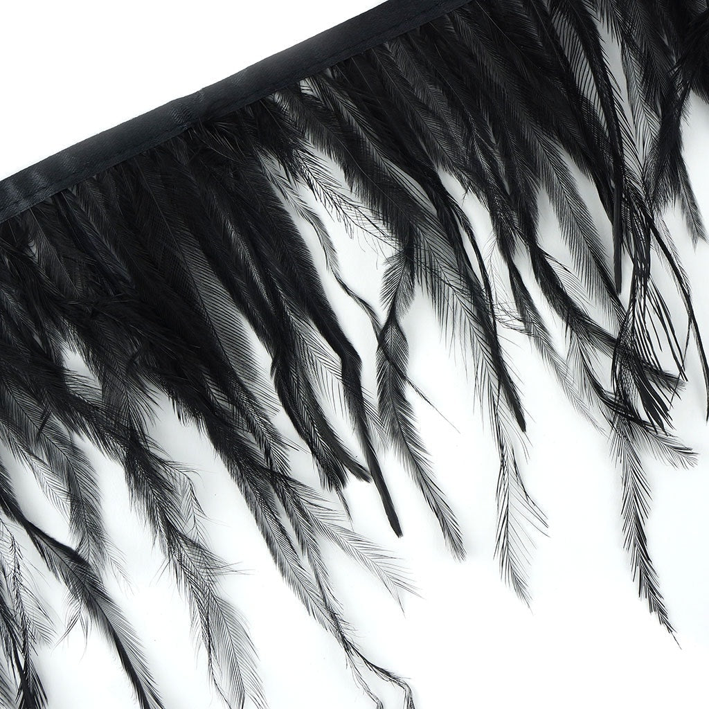 Emu Feather Fringe 5yd Black