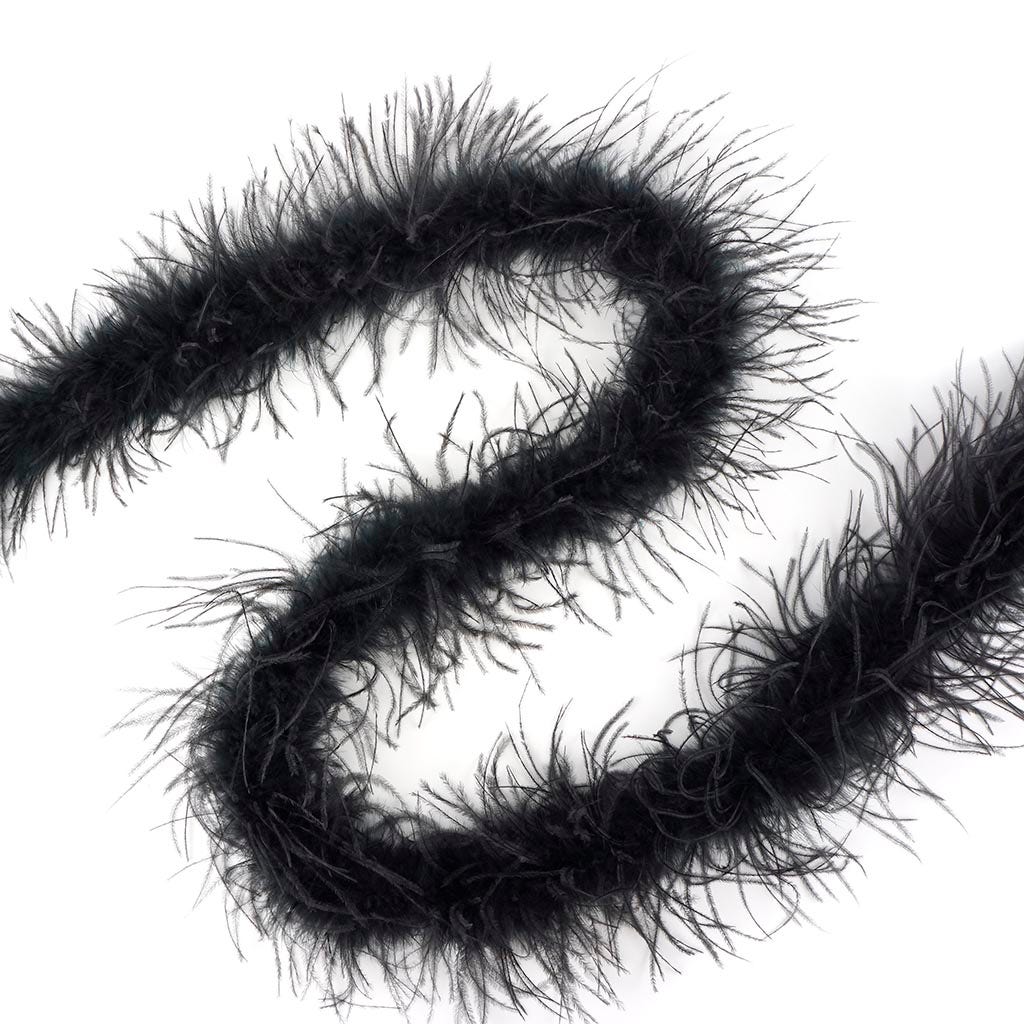 Marabou and Ostrich Feather Boa - Black