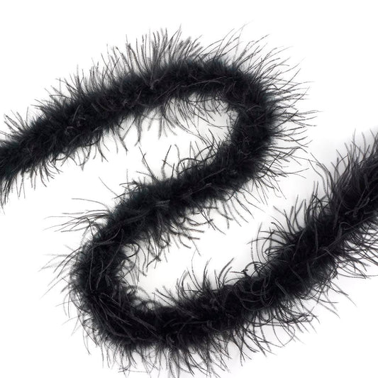 Marabou and Ostrich Feather Boa - Black