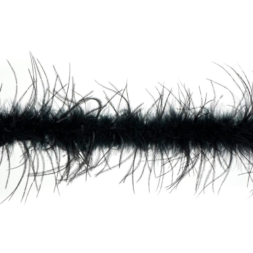 Marabou and Ostrich Feather Boa - Black