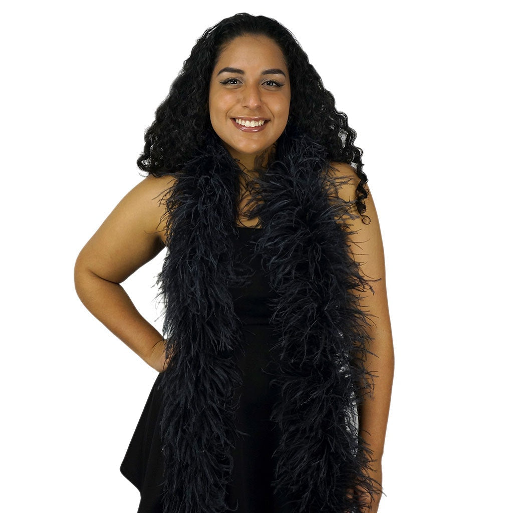 Black 4 Ply Ostrich Feather Boa