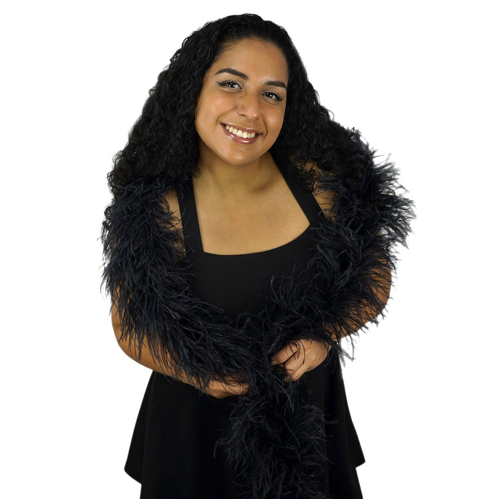 Black 4 Ply Ostrich Feather Boa