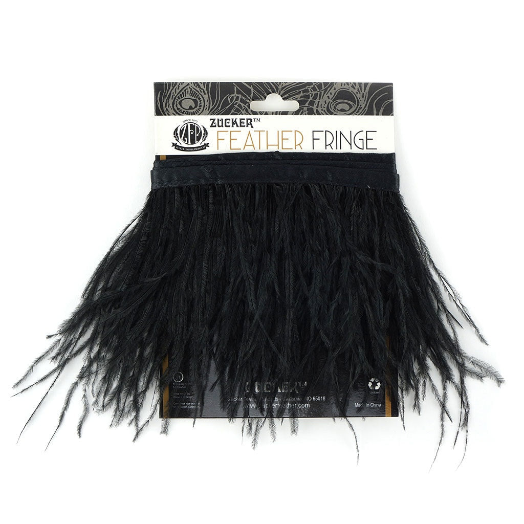 Ostrich Economy Feather Fringe 1PLY 1yd Black