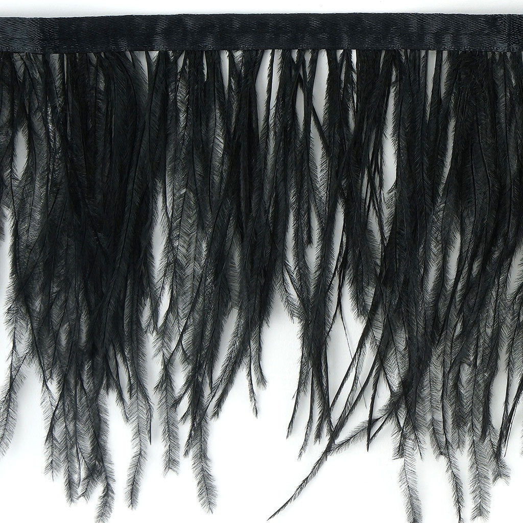 Ostrich Economy Feather Fringe 1PLY 1yd Black