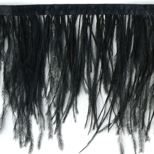 Ostrich Economy Feather Fringe 1PLY 1yd Black