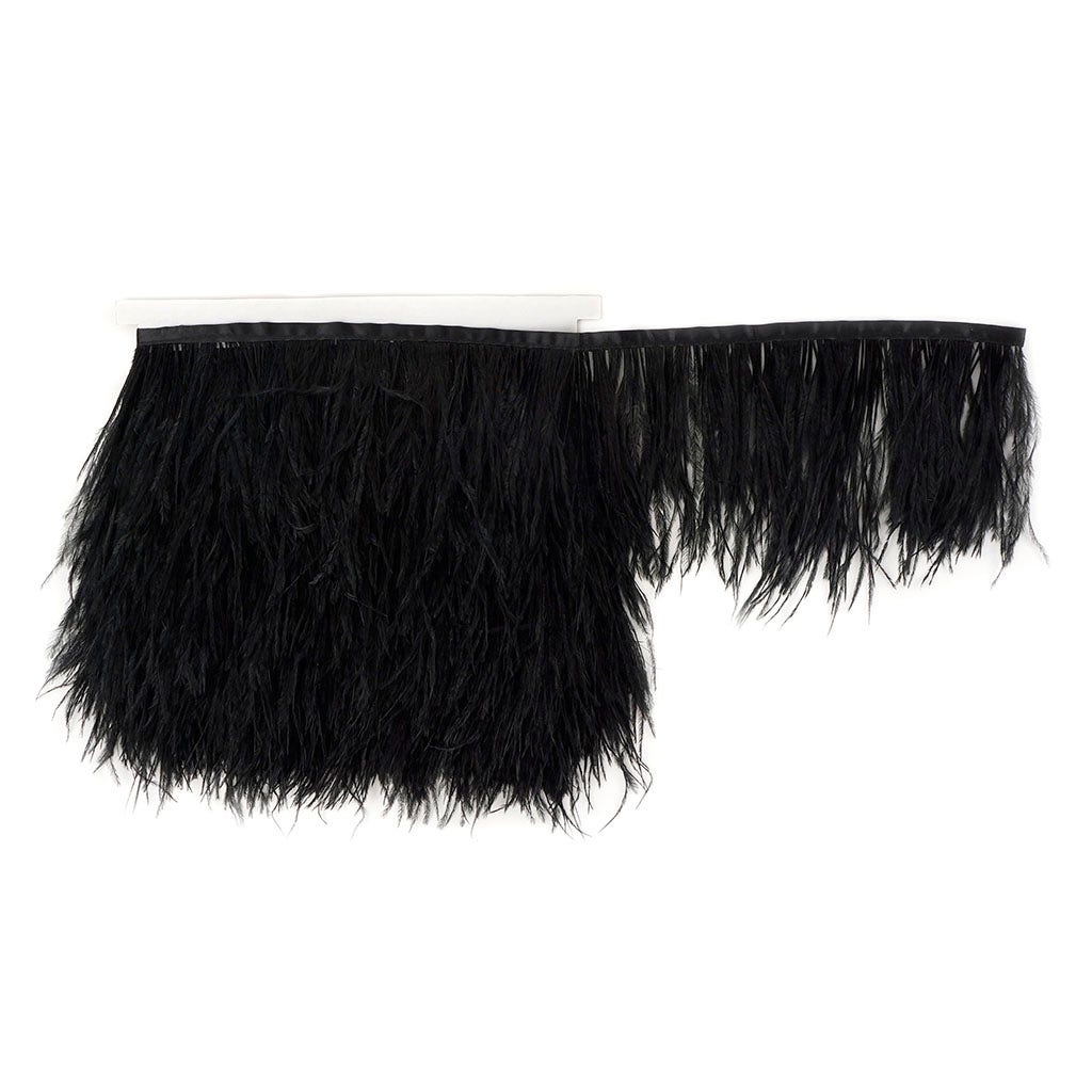 One-Ply Ostrich Feather Fringe - 5 Yards - Black