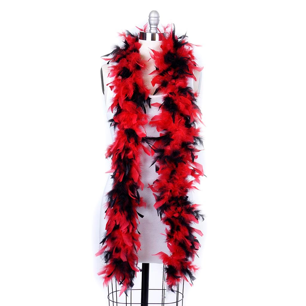 Chandelle Feather Boa - Lightweight - Red/Black