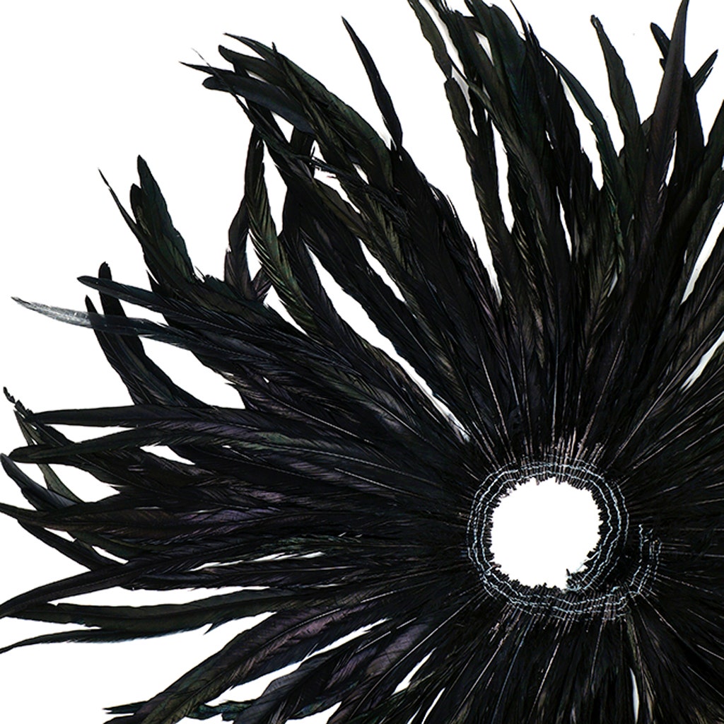 Rooster Coque Tails Feathers Black Iridescent 15-18" [1/4 LB Bulk]