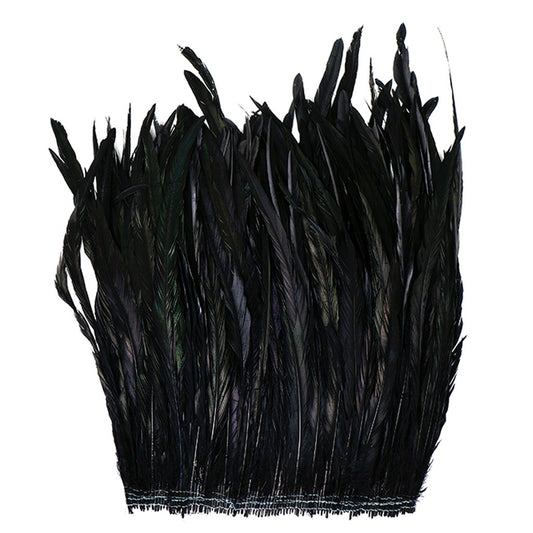 Rooster Coque Tails Feathers Black Iridescent 15-18" [1/4 LB Bulk]
