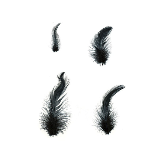 Loose Rooster Hackles Dyed - Black