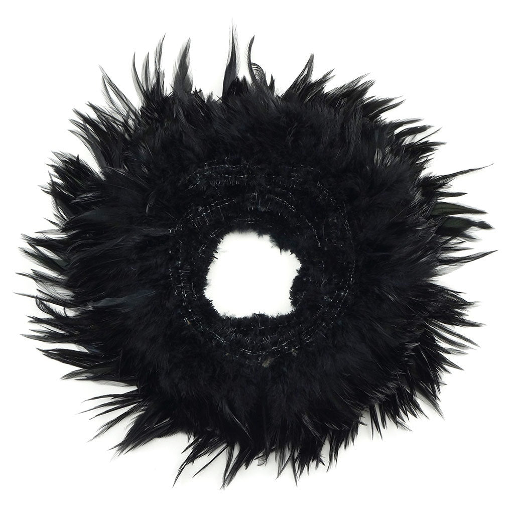 Rooster Saddles-White-Dyed - Black