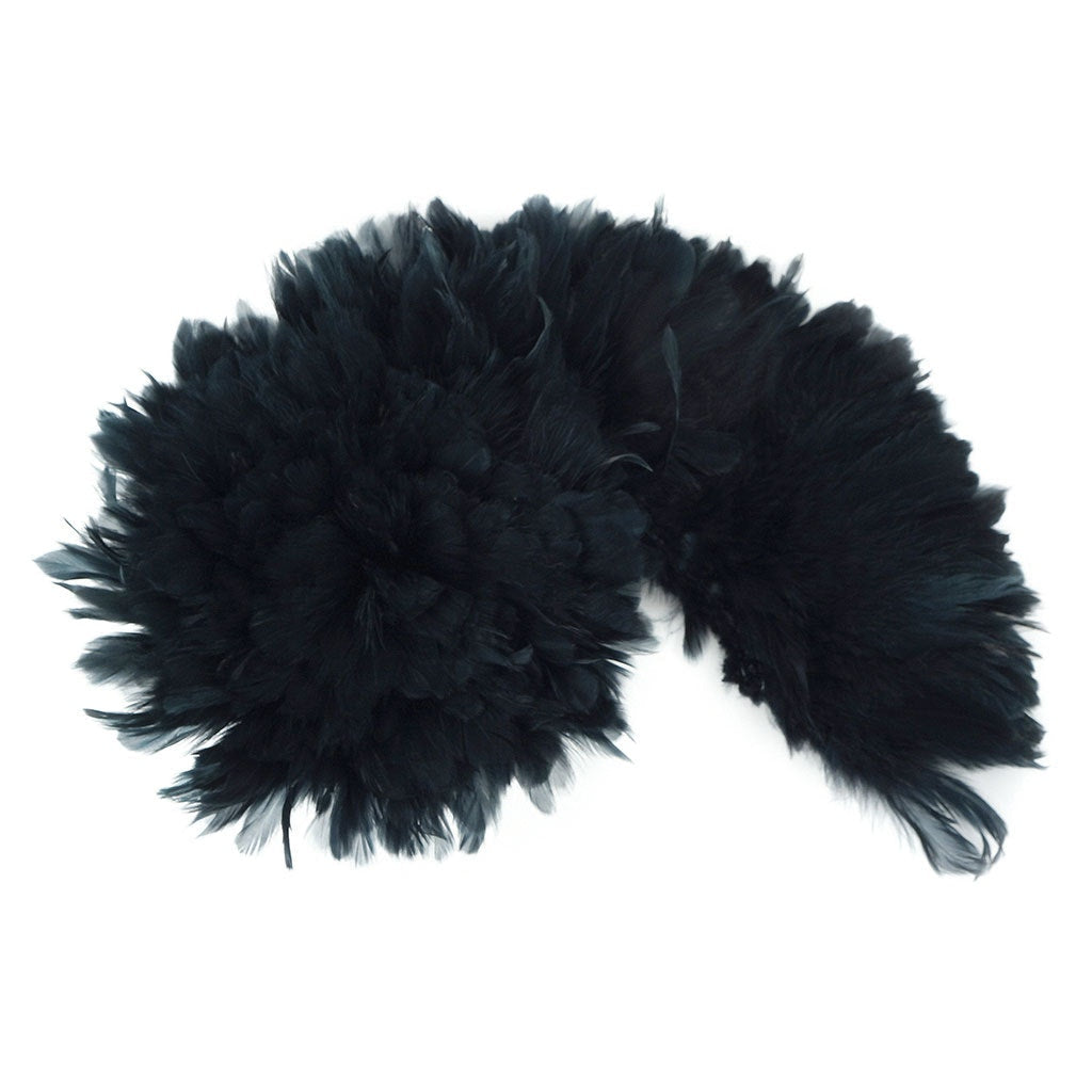 Rooster Schlappen-White-Dyed 1YD Black