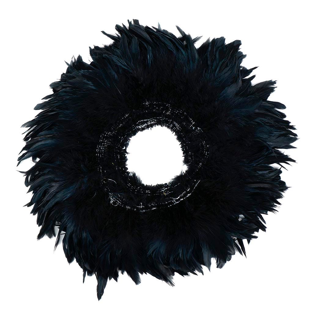 Rooster Schlappen-White-Dyed - Black
