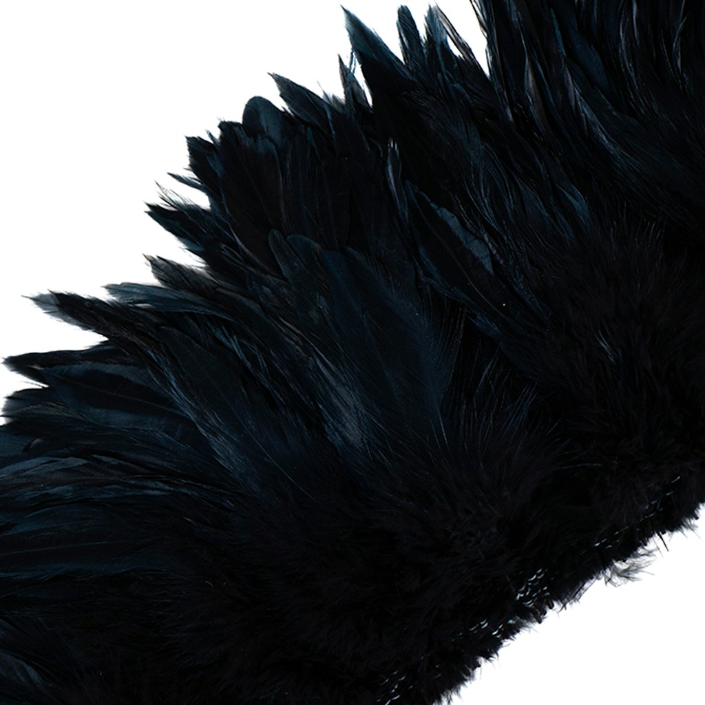Rooster Schlappen-White-Dyed - Black