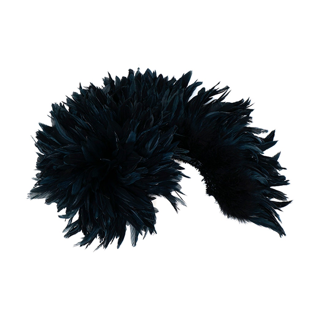Rooster Schlappen-White-Dyed 1YD - Black