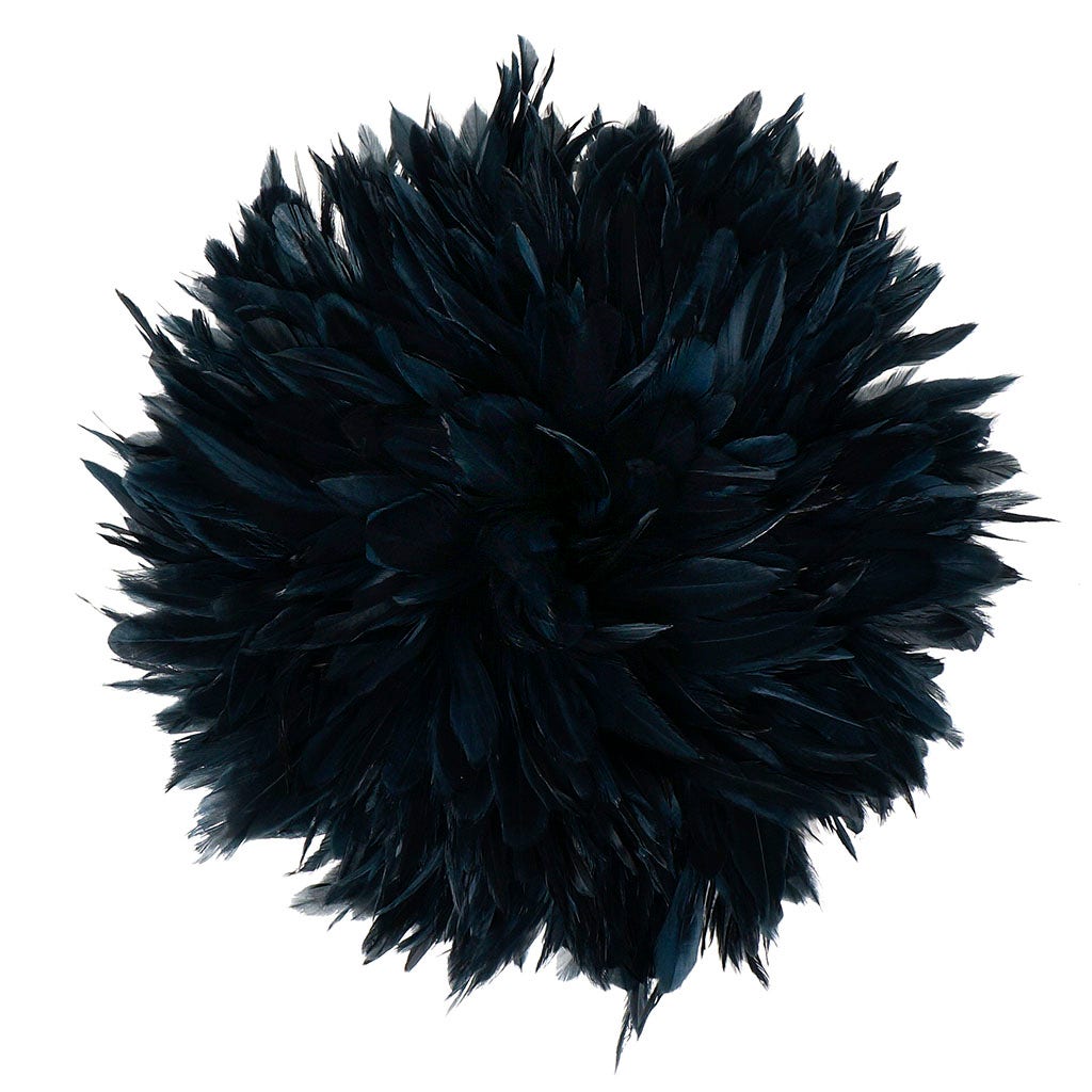 Rooster Schlappen-White-Dyed 1YD - Black
