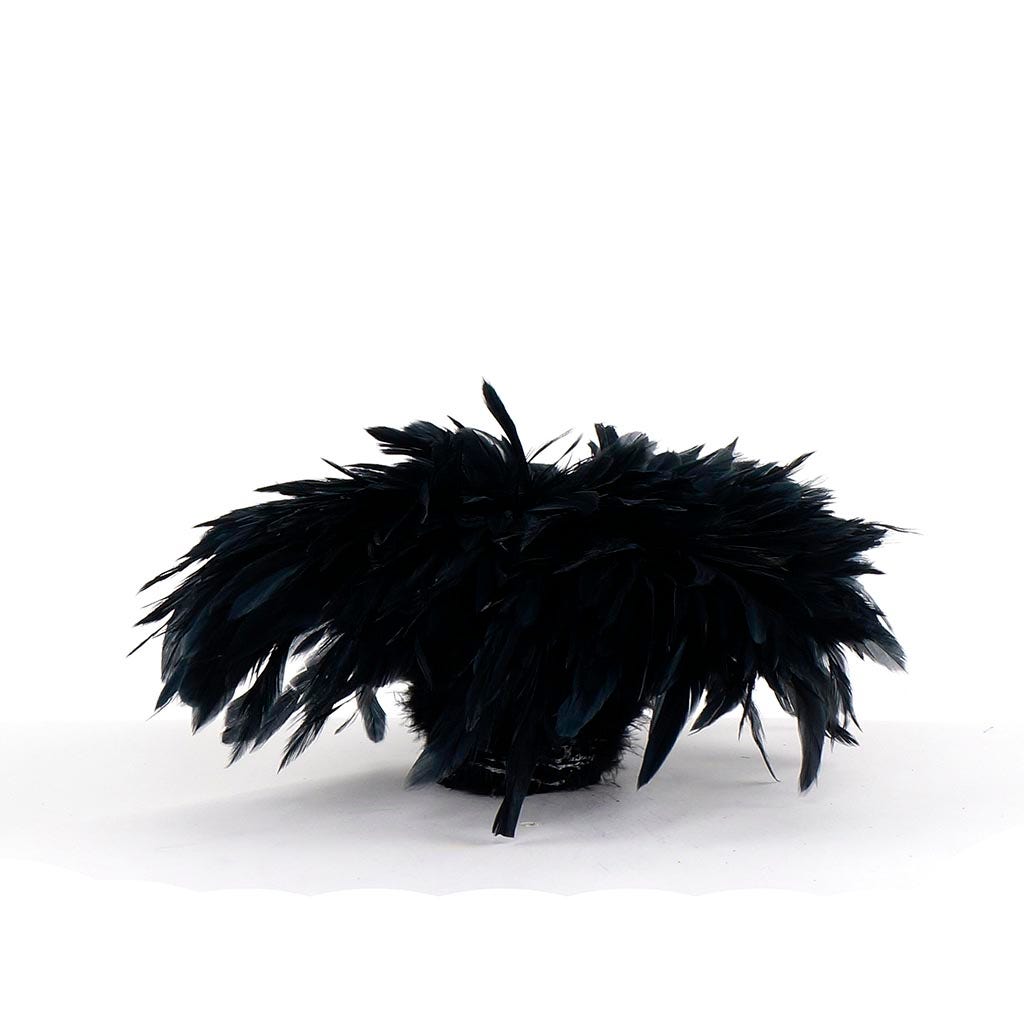 Rooster Schlappen-White-Dyed 1YD - Black