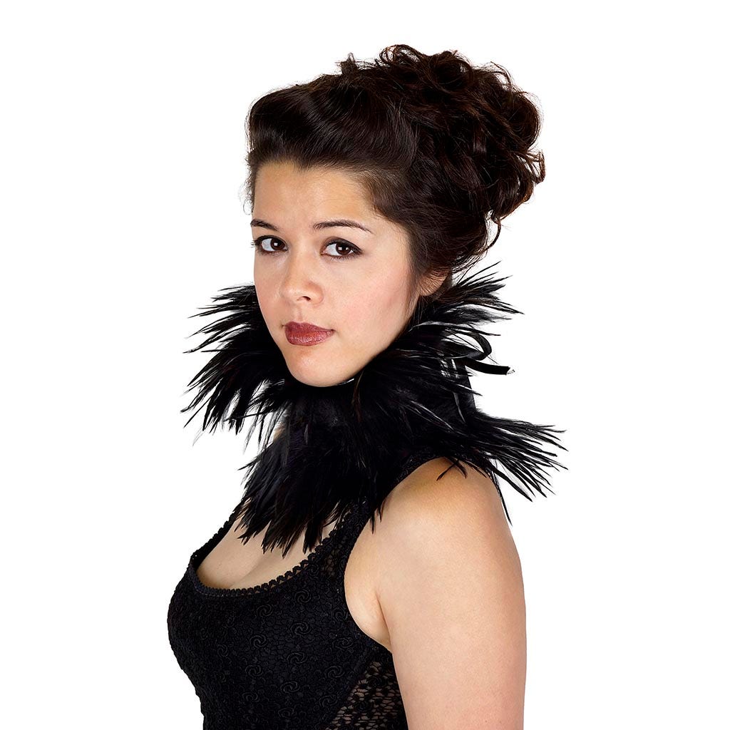 Evil Queen Black Feather Choker - 10" x 13.5"