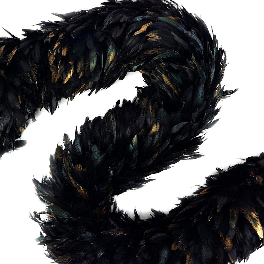 Schlappen Boa-Dyed Iridescent 8-10" - Black/Iridescent/Gold
