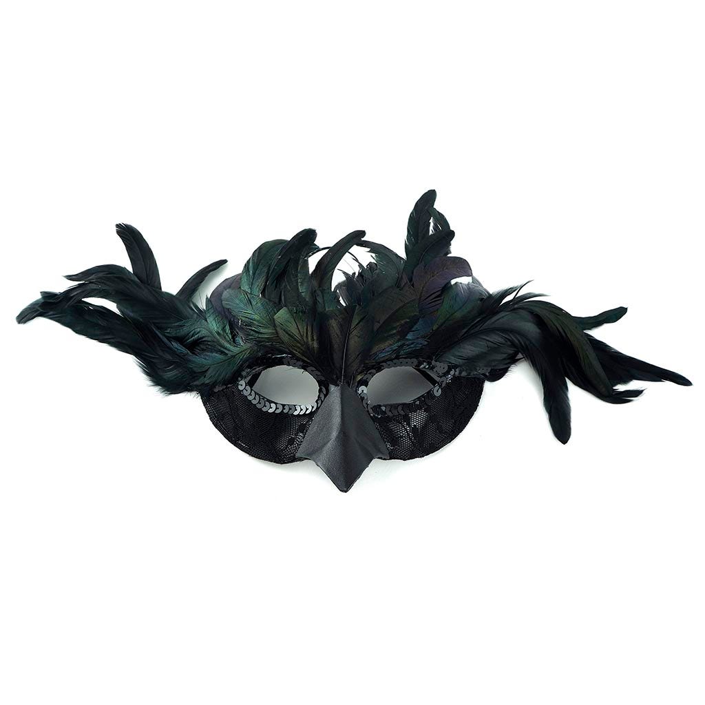 Black Raven Feather Mask