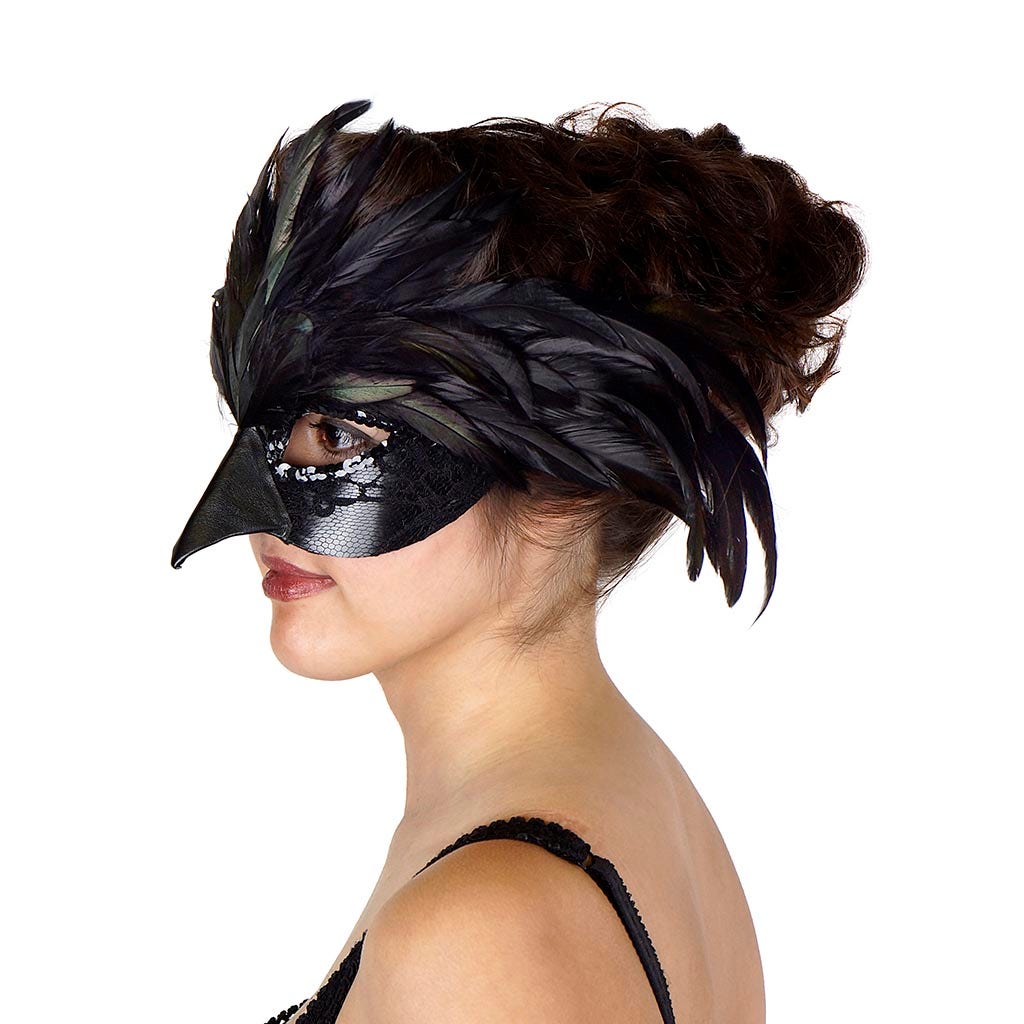 Black Raven Feather Mask