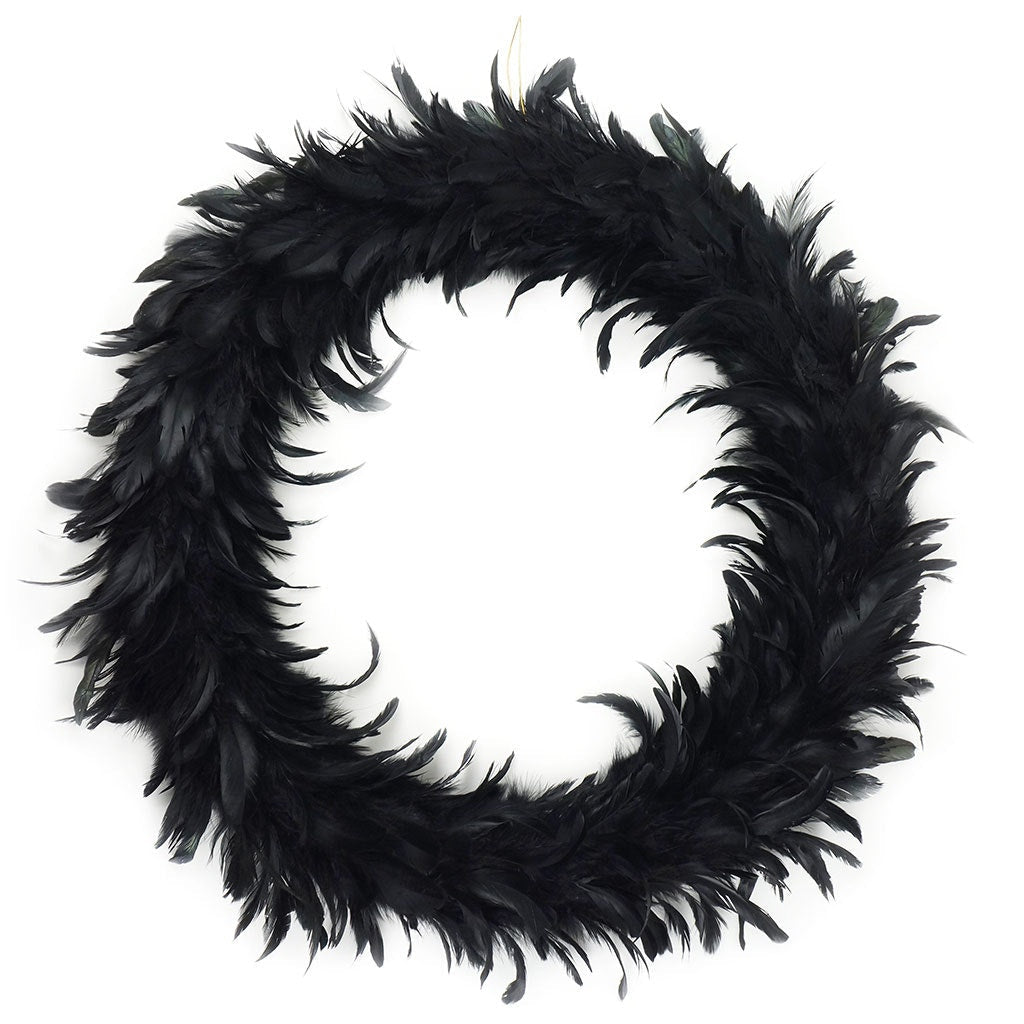 Large Black Feather Wreath