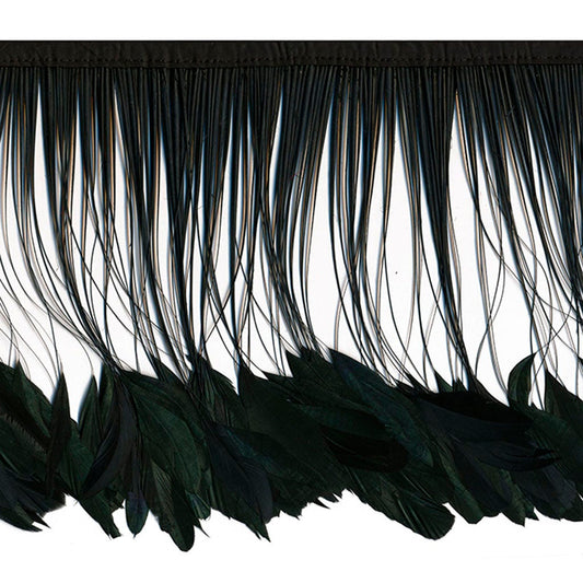 Stripped Iridescent Coque Fringe - Black/Iridescent