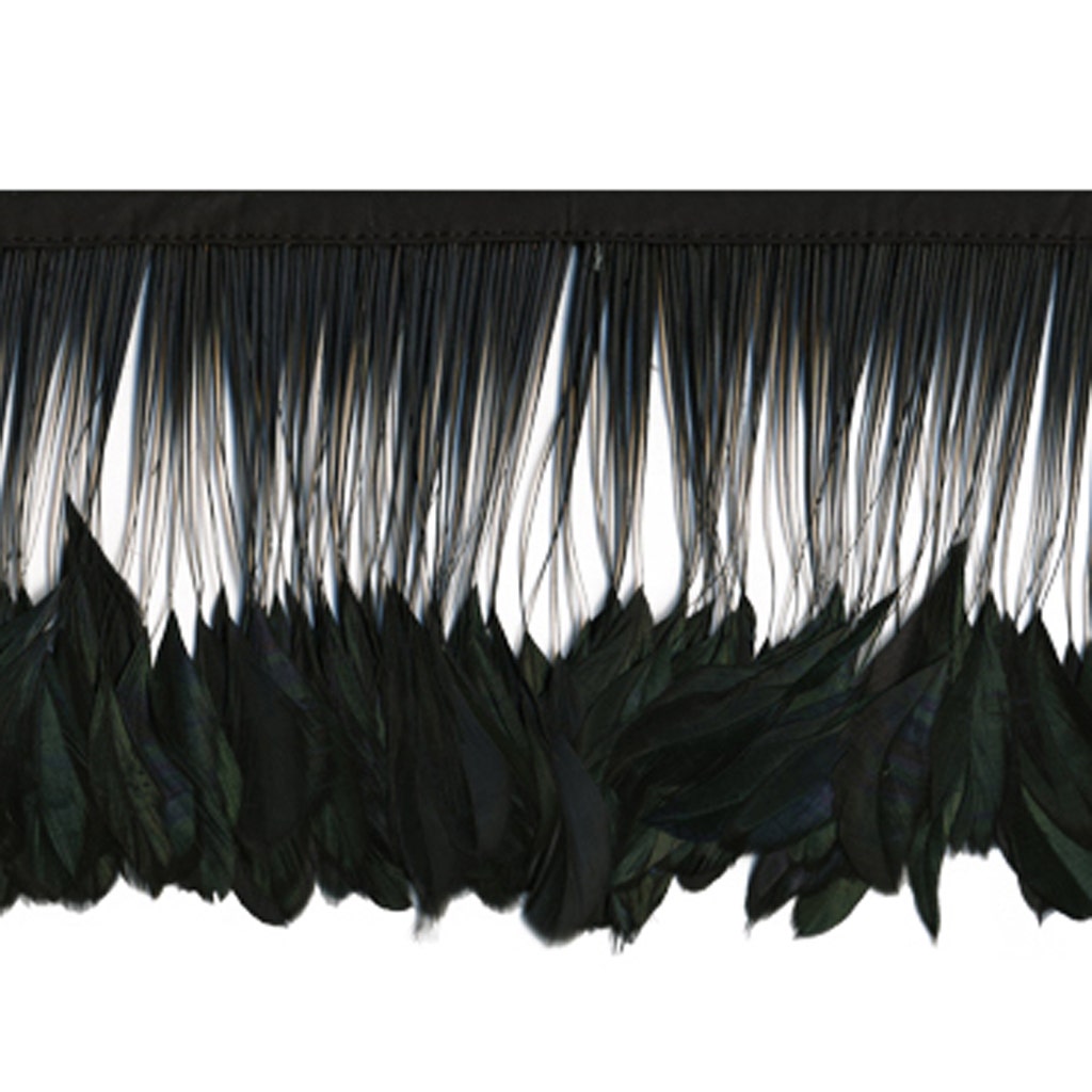 Stripped Iridescent Coque Fringe - Black/Iridescent