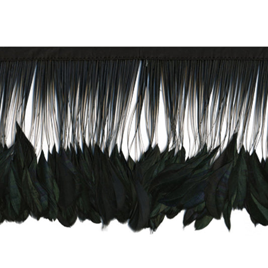 Stripped Iridescent Coque Fringe - Black/Iridescent